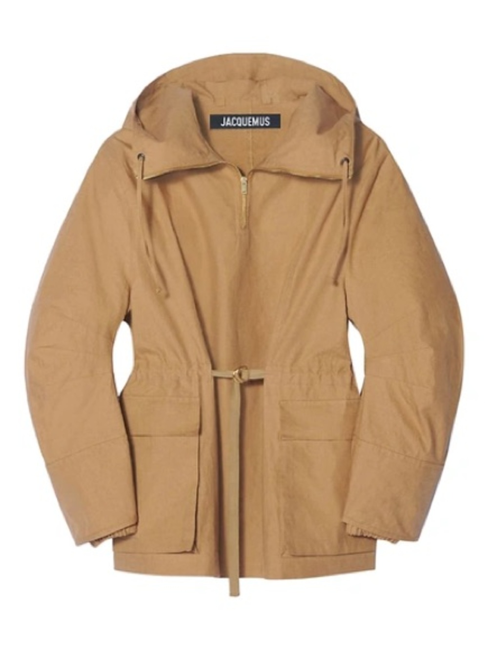 Jacquemus Linen Pullover Jacket In Camel